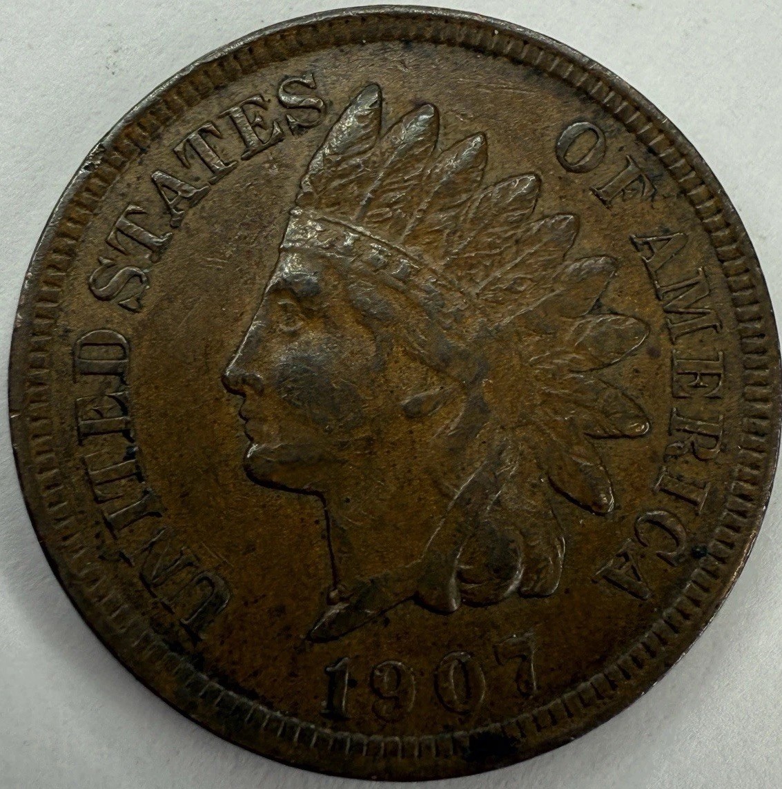 1907 XF Indian Head Cent Exact Coin Imaged #IND1435