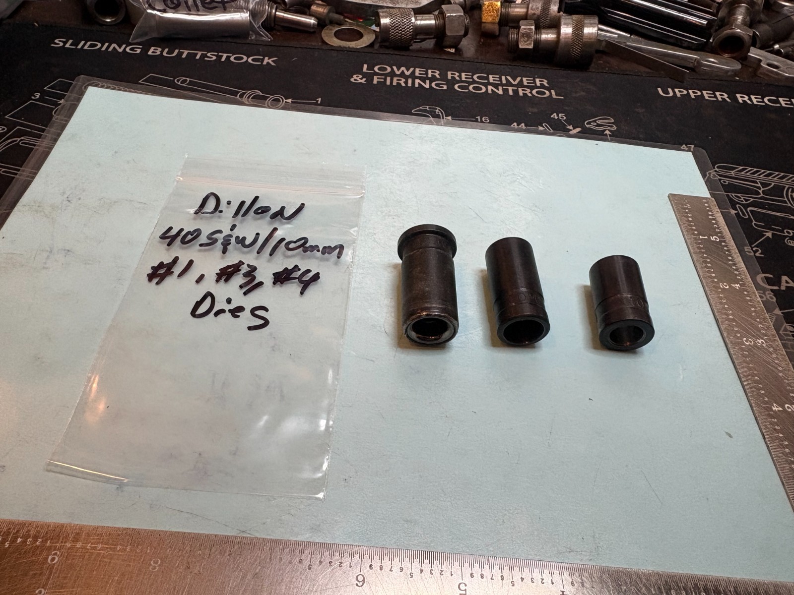Dillon Square Deal Carbide Replacement Dies #1,#3,#4 for 40S&W/10mm Lot#300