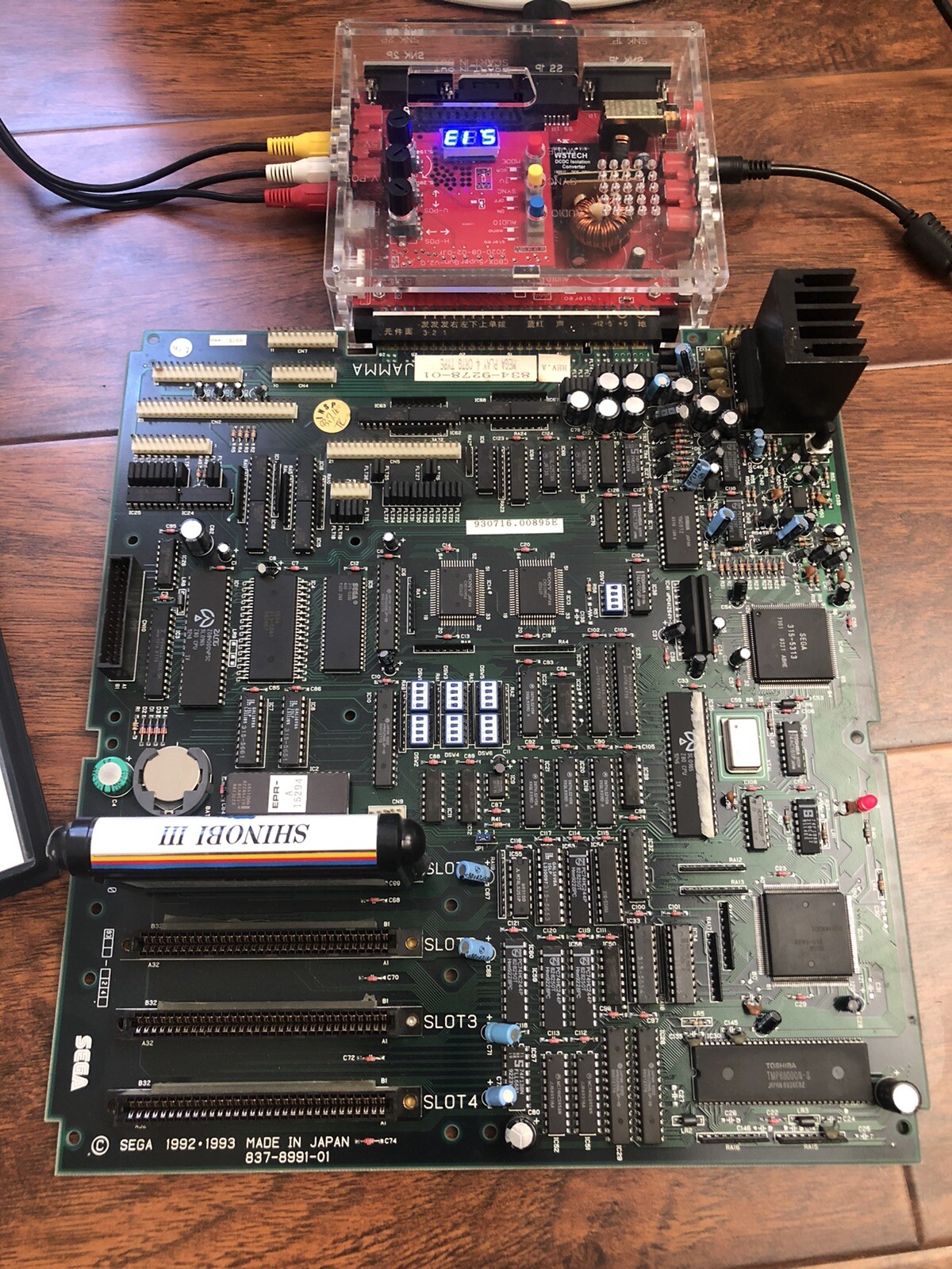 Sega Mega Play Arcade Pcb Great condition tested Working Rare with Shinobi 3
