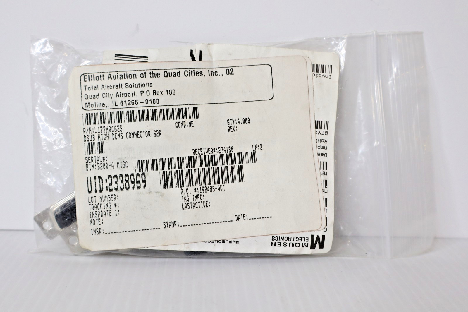 Amphenol L177HRC62S D-SUB Connector NEW (Bag of 4)