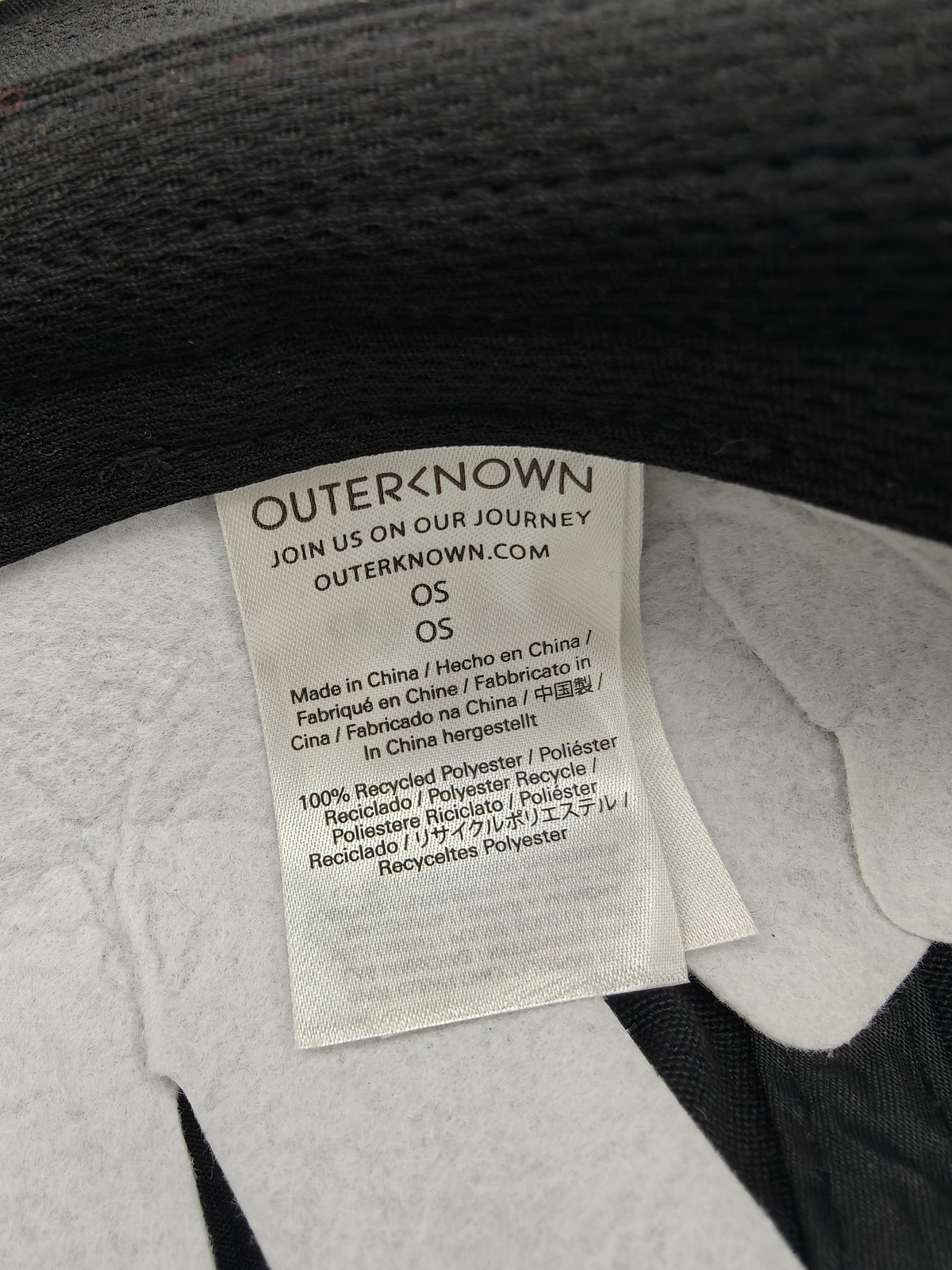 Outerknown Hat Cap Strap Back Mens One Size Black Recycled Polyester Baseball