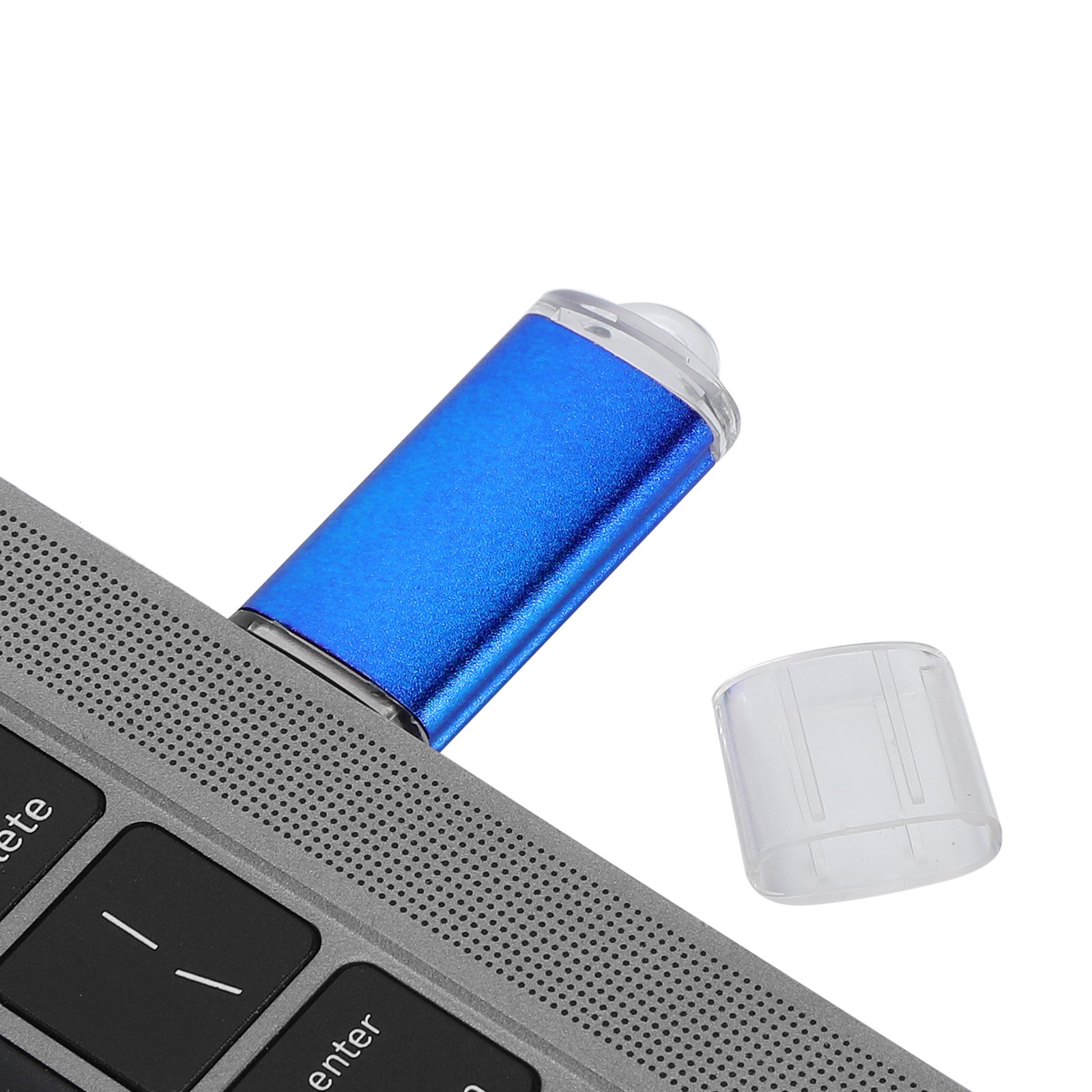 USB Flash Drive Transparent Cover Blue Portable Storage For PC T ❥