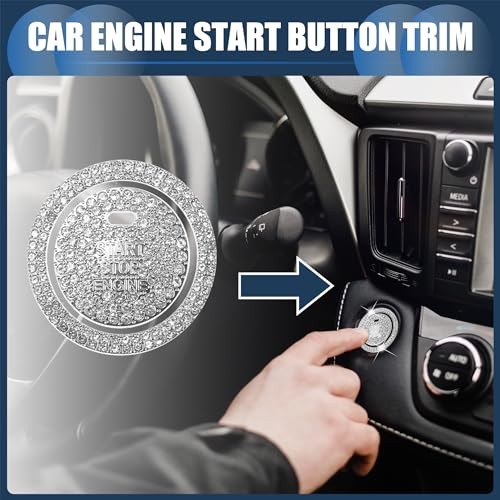 Universal Car Engine Start Stop Button Cover, Bling One Click Push Start