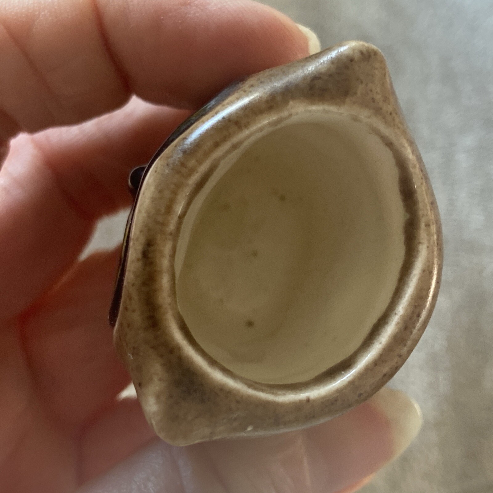 Mini Artisan Pottery Owl signed dated 1979