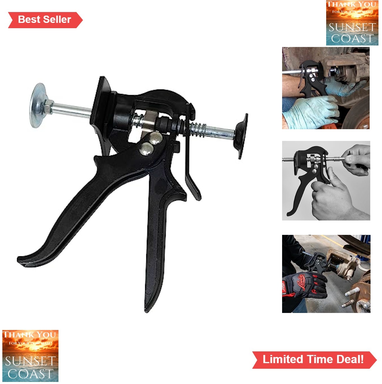 Brake Pad Spreader Disc Brake Piston Compressor Tool Fast Acting Plunger Car