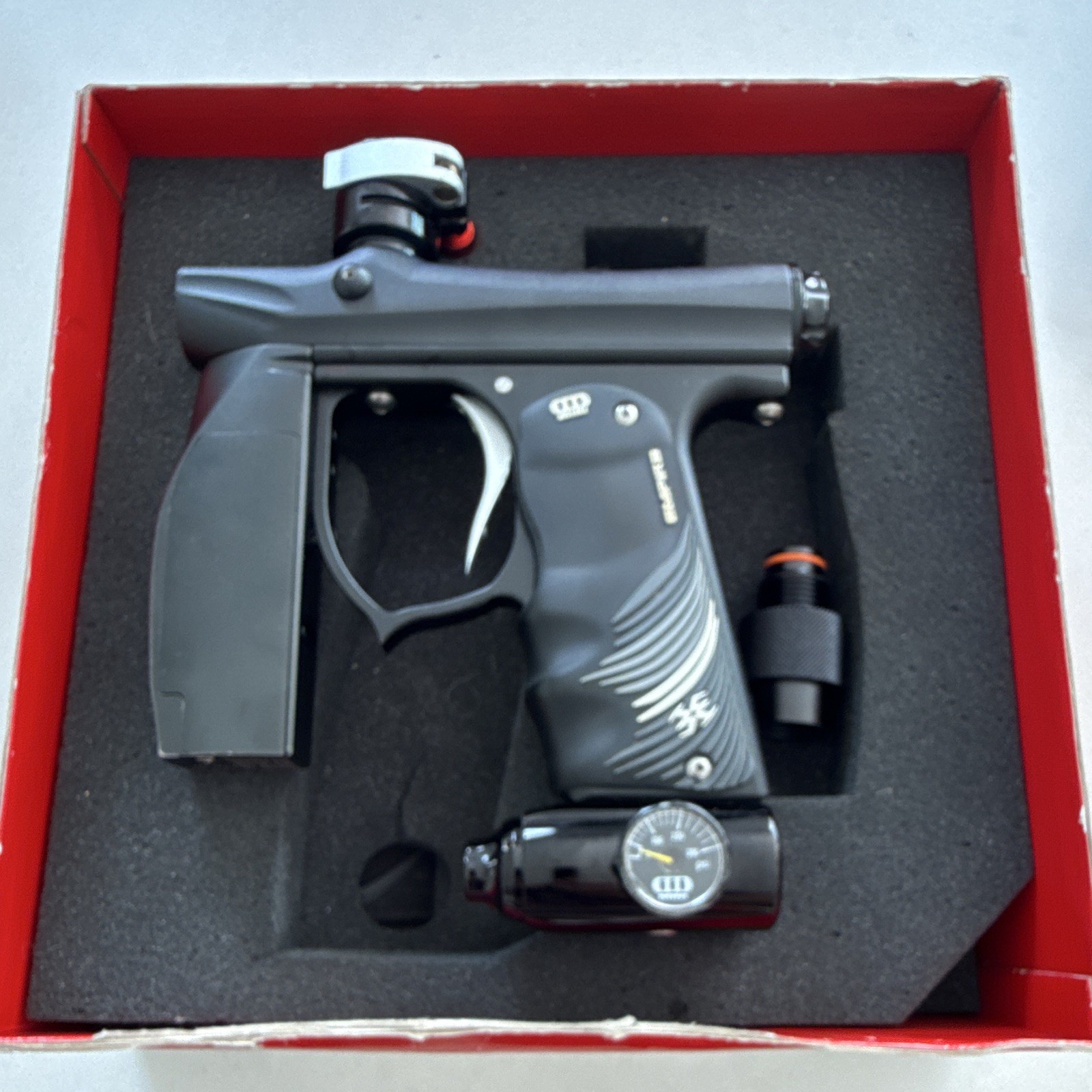 Empire Invert Mini Electronic Paintball Marker Black  with Upgrades and Box