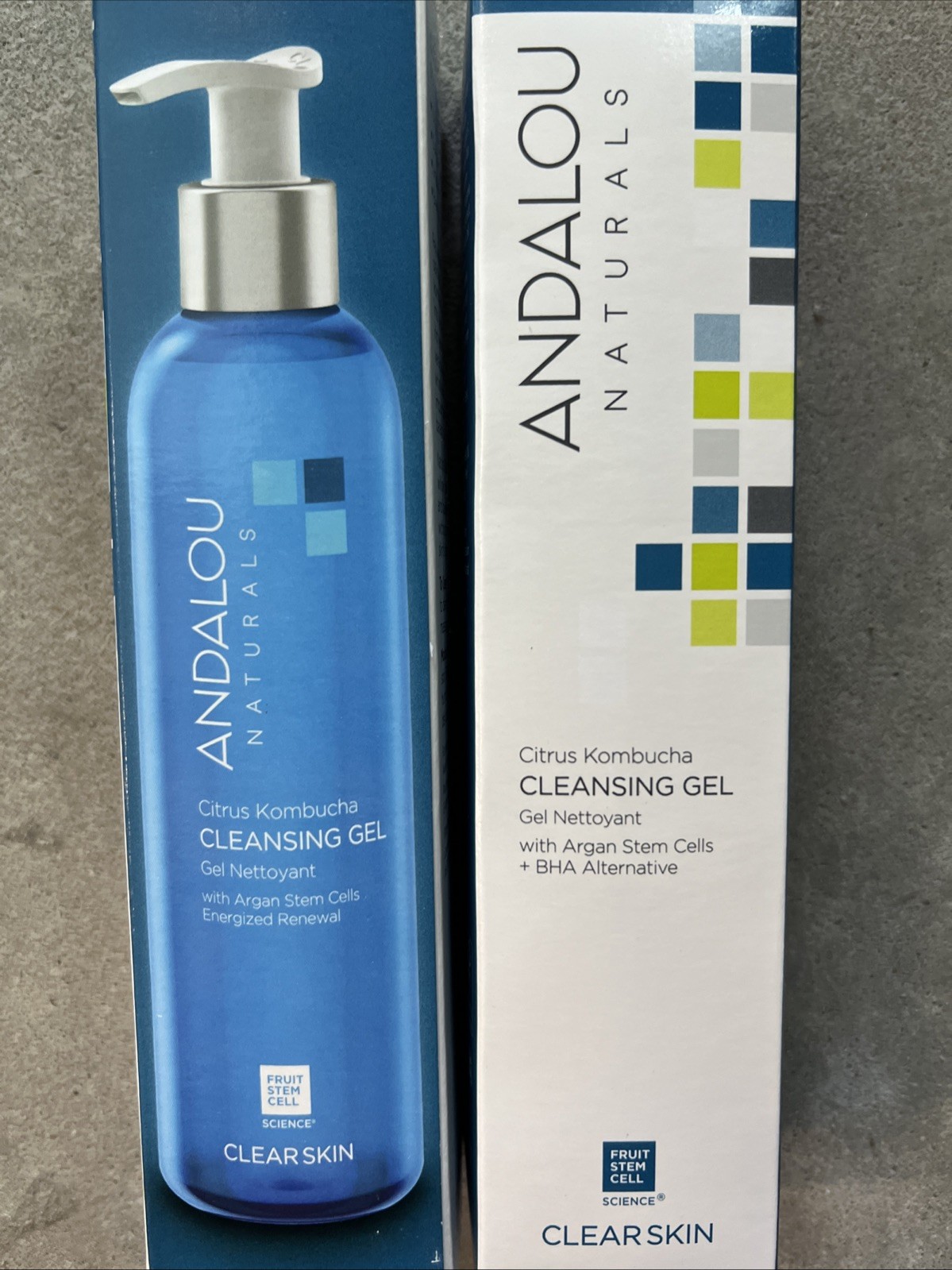 2 Bottles ANDALOU NATURALS Cleansing Gel 6 oz, Citrus Kombucha