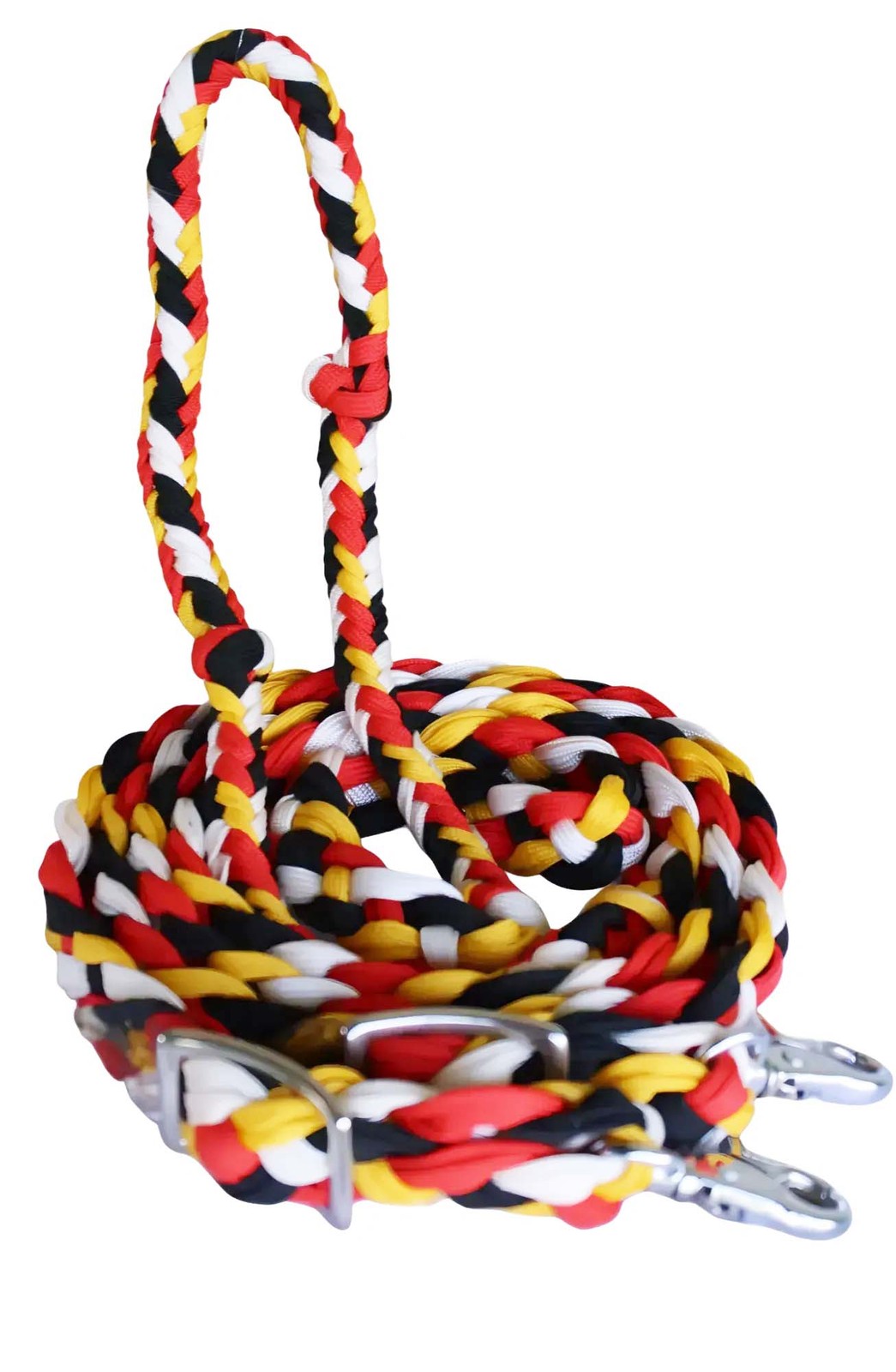 Pro Rider Hand Braided 8 Ft. Multicolored Nylon Horse Barrel Reins w/ Snaps