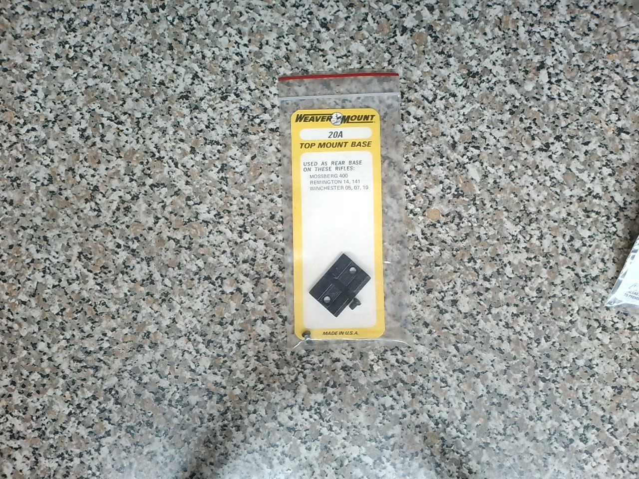 NOS Weaver Mount 20A Top Mount Base Black.
