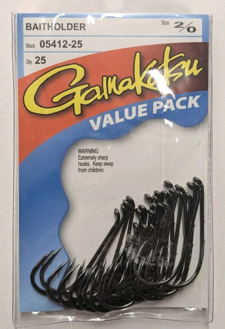 Gamakatsu Baitholder 05412-25 Hooks 25 Pack Size 2/0