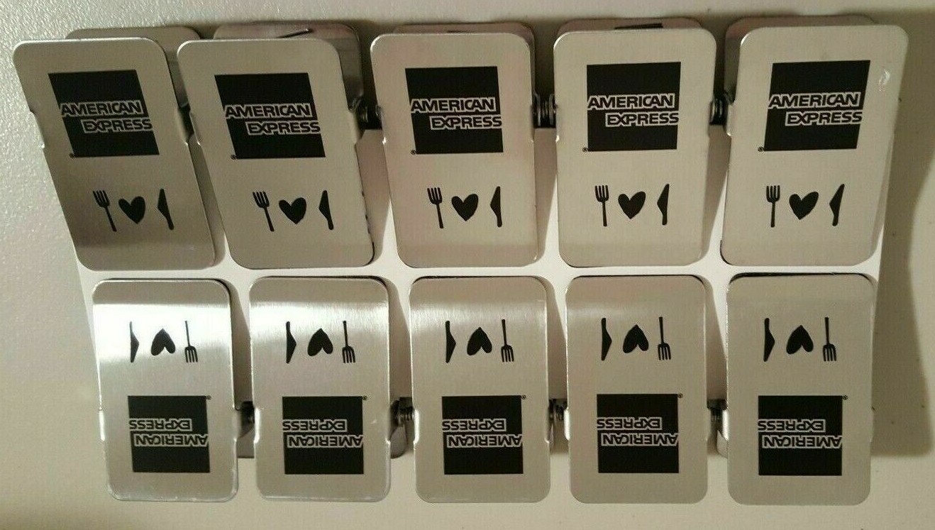 10 Pcs in 1 Pack Amex Stainless Steel Clip Check Restaurant Presenters NEW