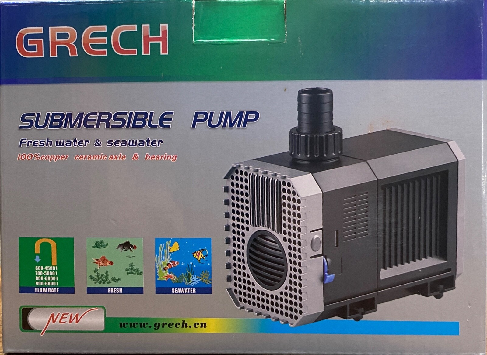 GRECH CHJ-6000 / 1585 GPH ADJUSTABLE submergible WATER PUMP AQUARIUM POND SUMP