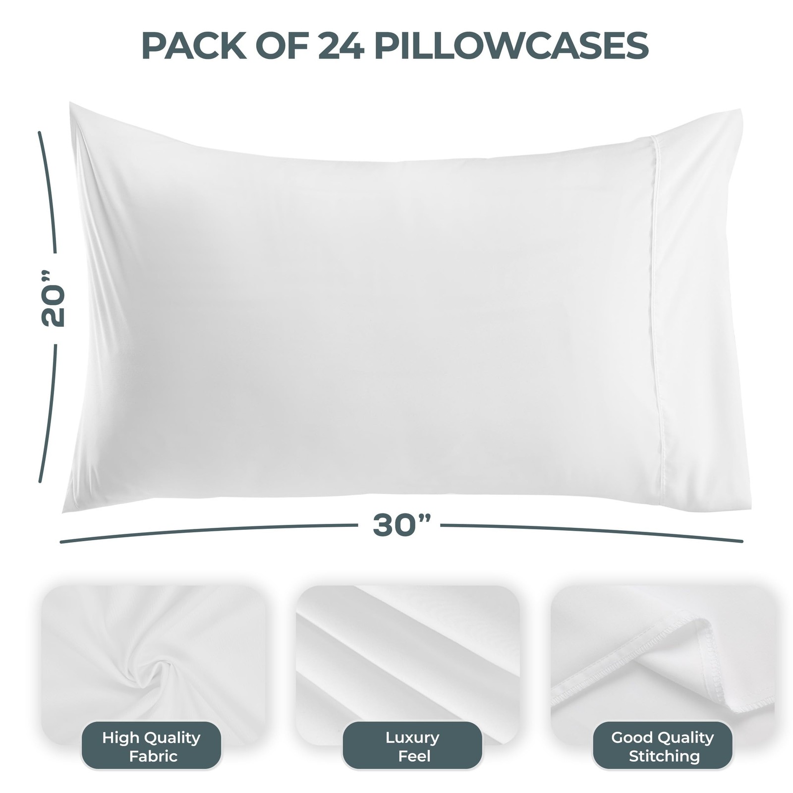 Utopia Bedding Pillow Cases Queen Size 24-Pack – Soft Brushed Microfiber &