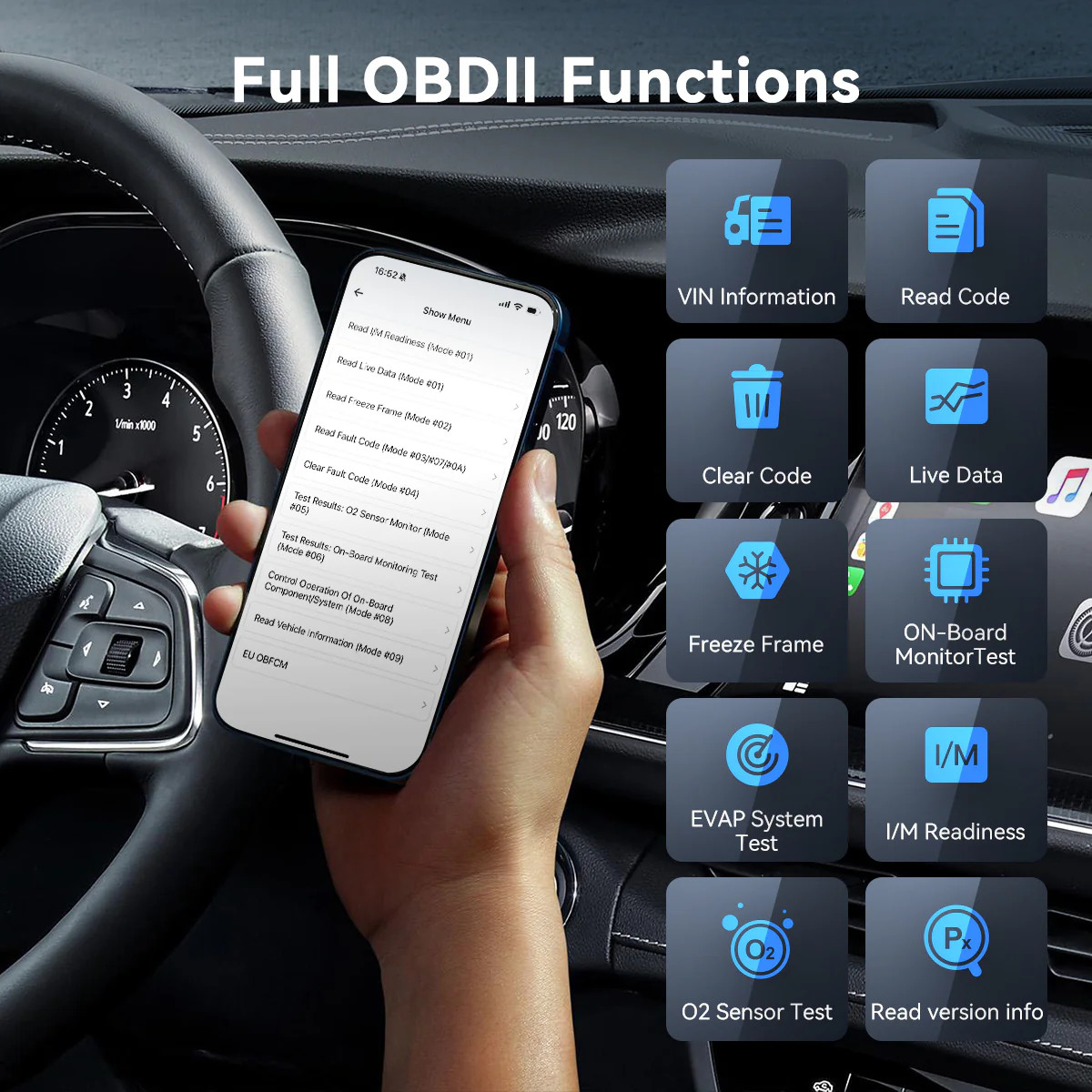 Mucar BT200 MAX OBD2 Diagnostic Tool All System Scanner with 15 Resets for iOS