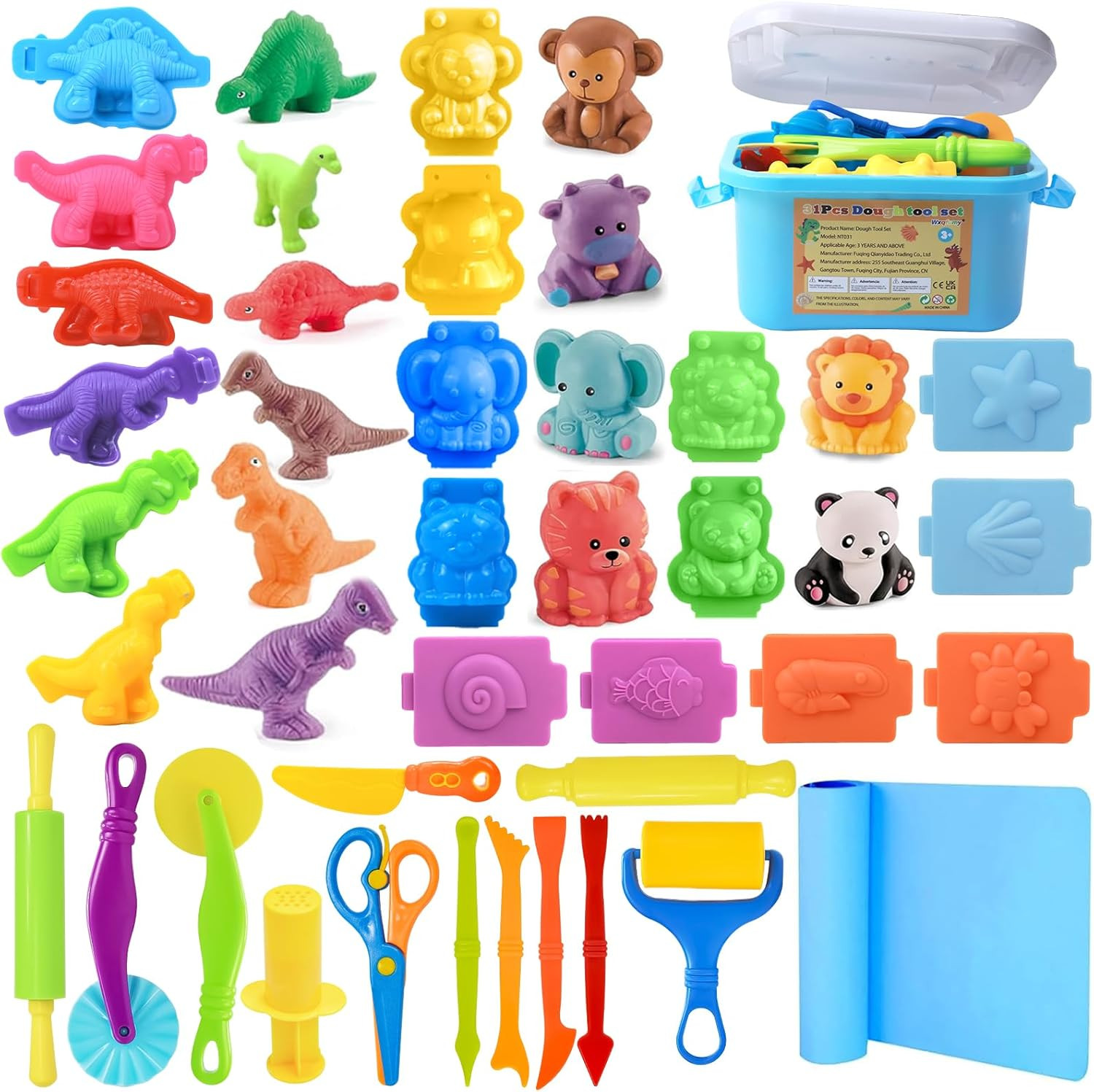 Dough Tool Set, 31 Pcs Basic Dough Tools Kits for Kids, Dough Accessories Includ