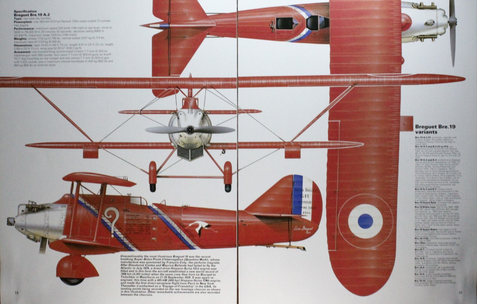 Breguet Bre Plane Picture Article Vtg Wall Art Aircraft Spec Sheet Display