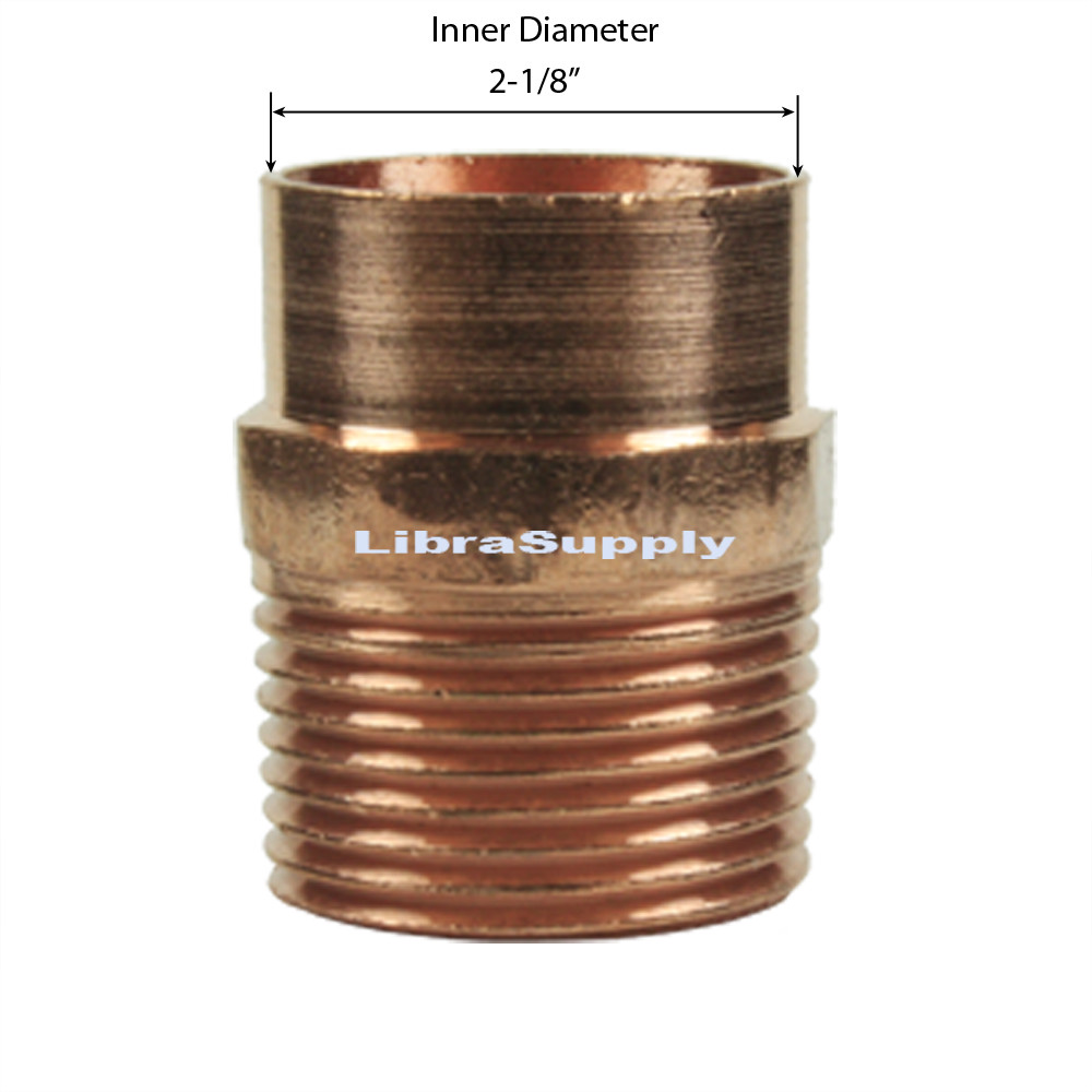 Libra Supply 2 inch, 2'', 2-inch Wrought Copper Pressure Male Adapter, CxMIP