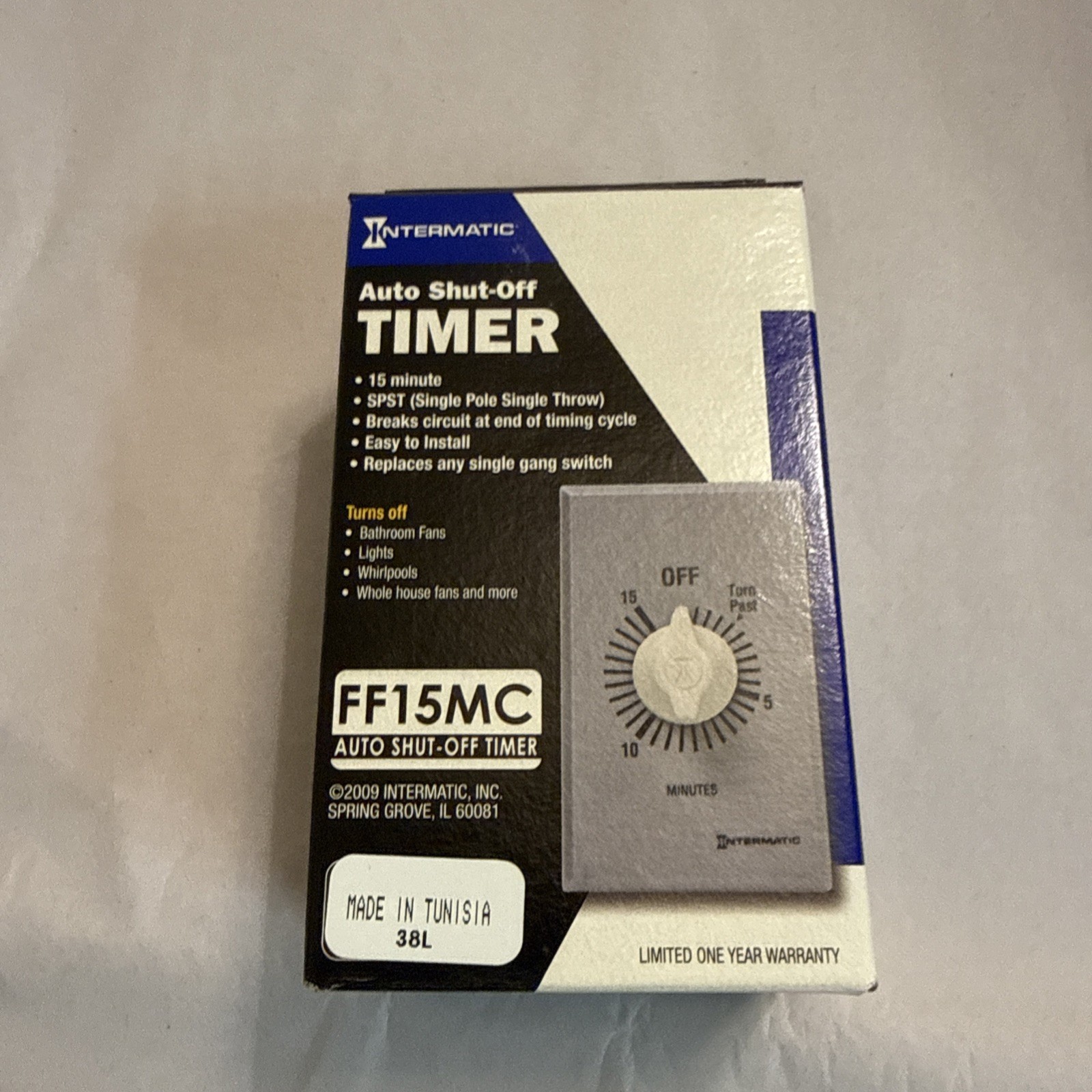 Intermatic FF15MC Auto Wall Mount Shut-Off Timer 15 Minutes - BRAND NEW