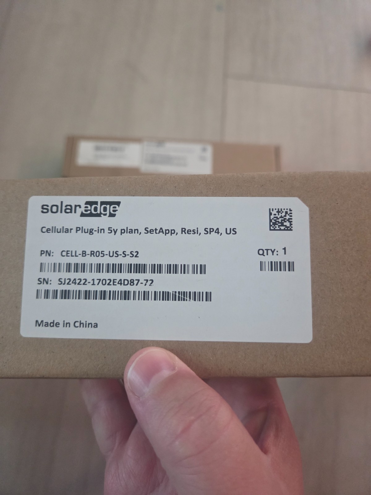SolarEdge Cell-B-R05-US-S-S2 Cellular GSM  Plug-In Kit w Sim Card