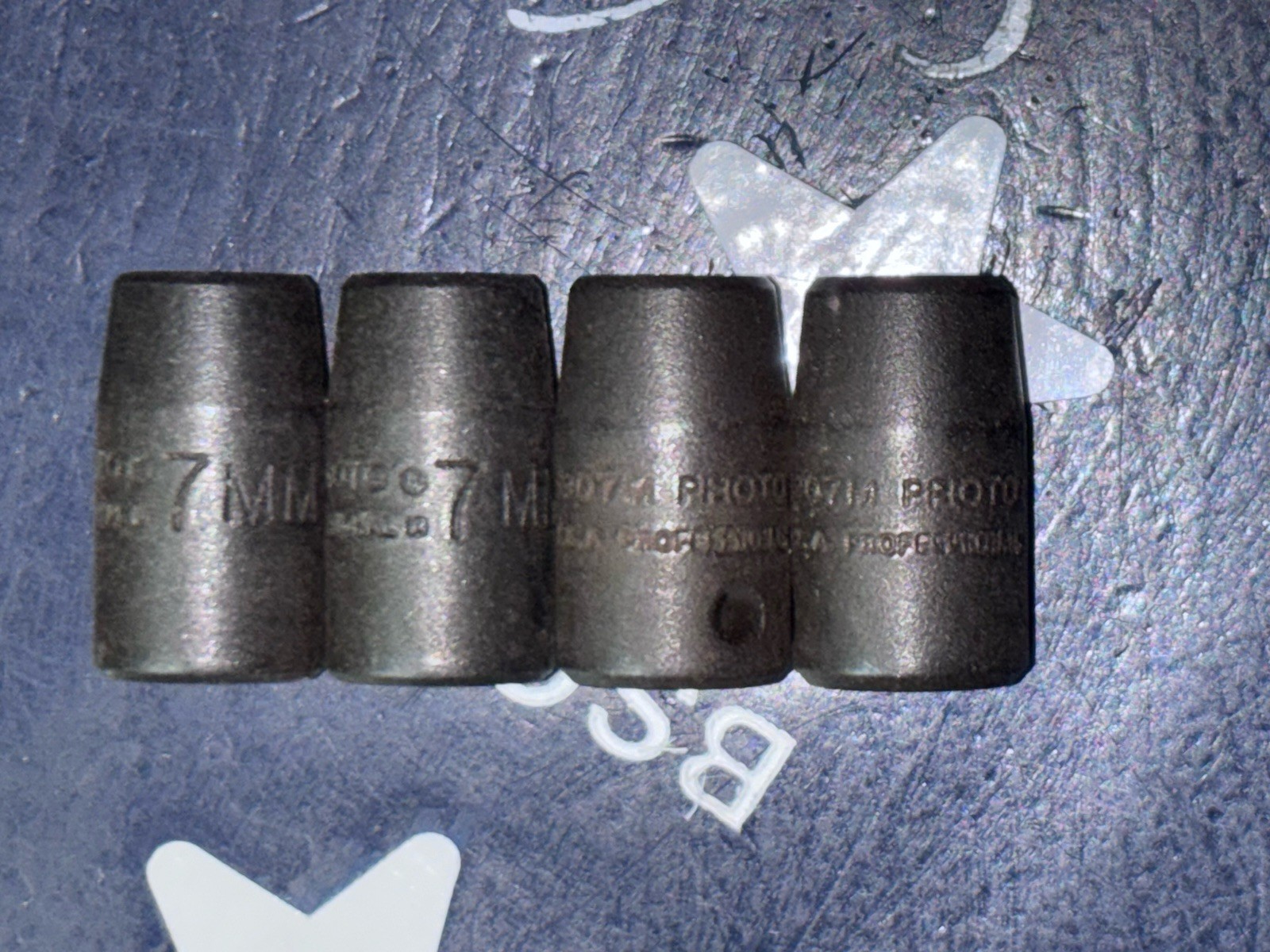 (4) PROTO 7mm Impact Socket 1/4" Drive 6PT 6907M FOUR SOCKETS