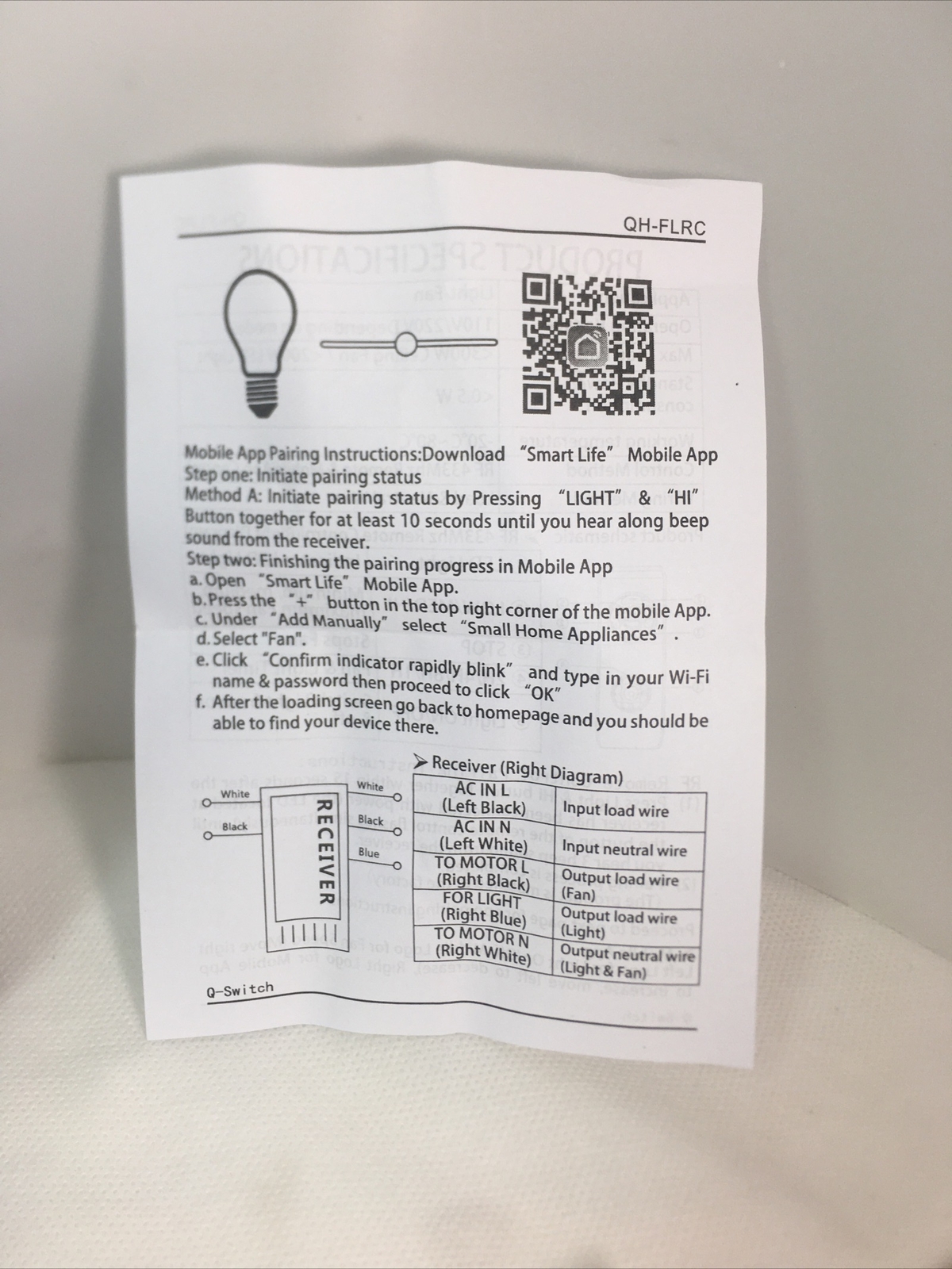 Fan Lamp Remote Controller