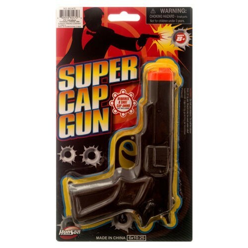 1/PK Agent 007 Black Super Toy Revolver Caps Handgun, for Age 8 or up Children