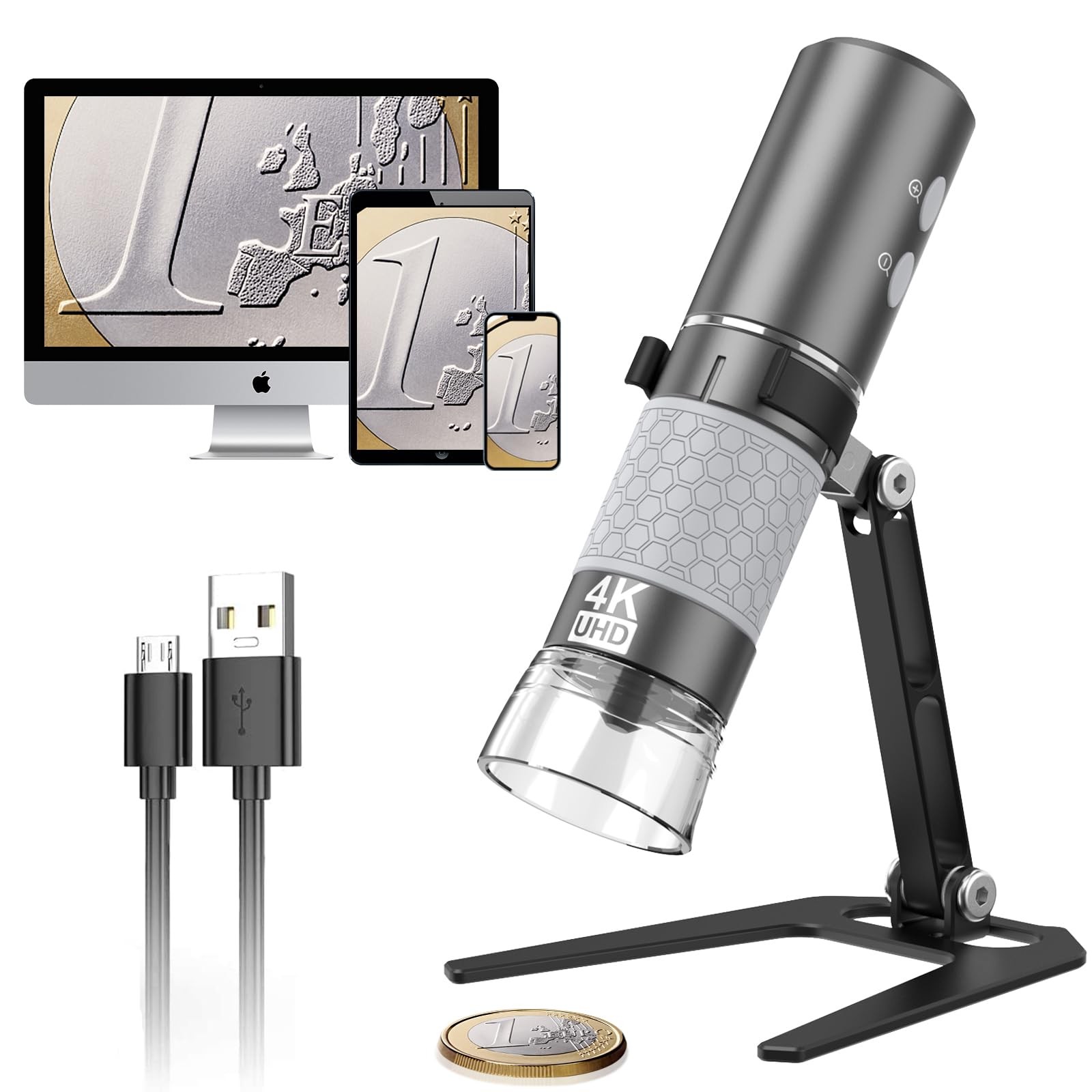 Bysameyee Wireless Digital Microscope 4K HD Wi-Fi Camera Black