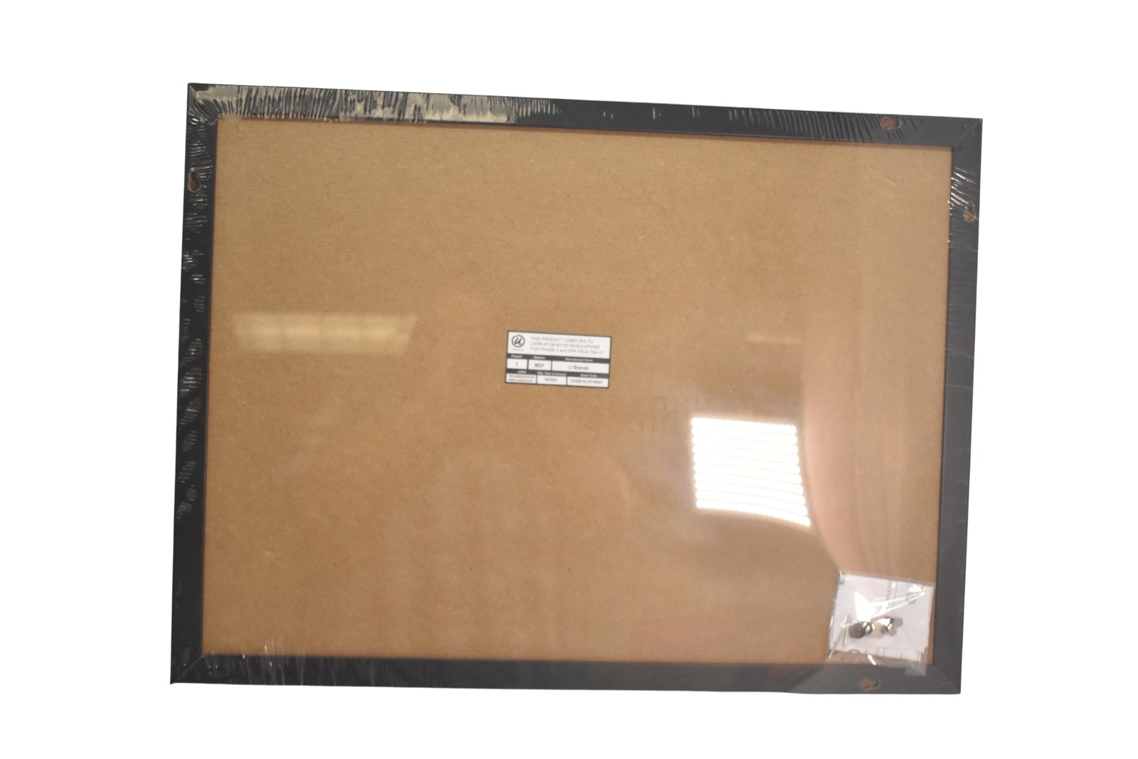 U Brands Cork Bulletin Board Black Frame Wall Mount Office Supplies 17" x 23"