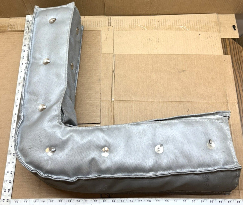 High Temp. Removable Insulation Blanket Jacket, 43" L Shape Ind. Cover 7 Locks