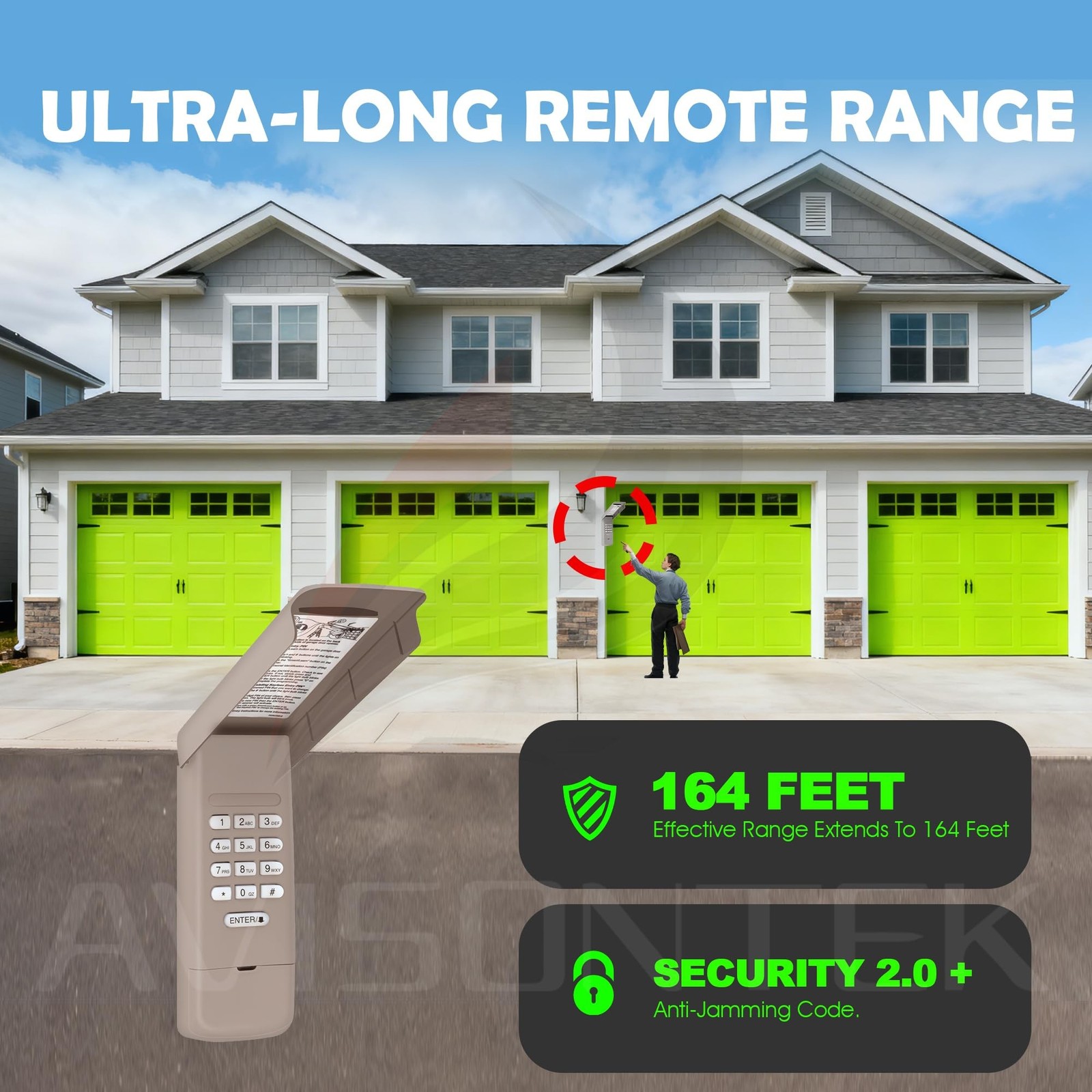 LiftMaster 877Max 877LM Universal Garage Door Opener Keypad [12 Year Warranty]