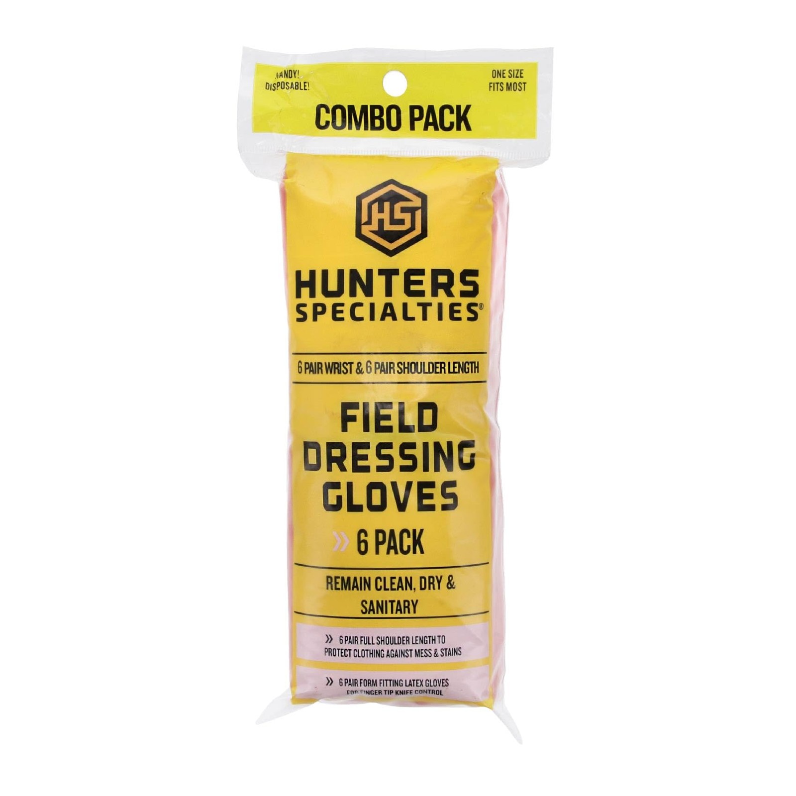 Hunters Specialties Field Dressing Gloves Combo 6 Count (Pack of 1), Orange