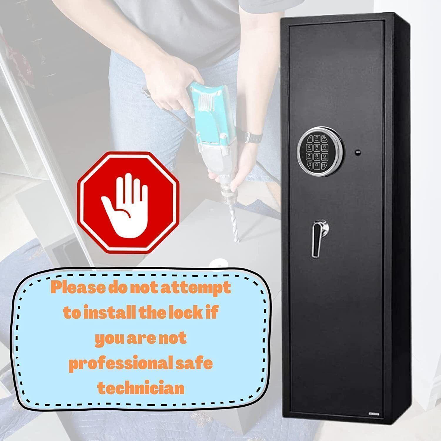 Gun Safe Lock Replacement with Swing Bolt Chrome Finish Electronic Safe Lock