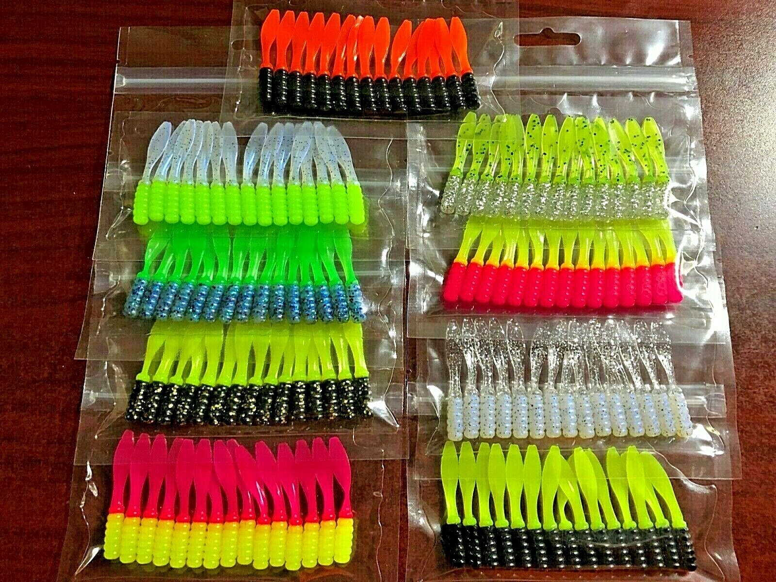 Soft Plastic Baits - Crappie - Panfish - Scented - 15 Count - 2" Slab Tail Grub