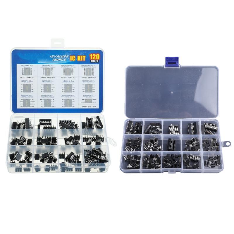 Integrated Circuit Chip IC Chips Assortment Kit Opamp Timer Pwm 120pcs 12 Types