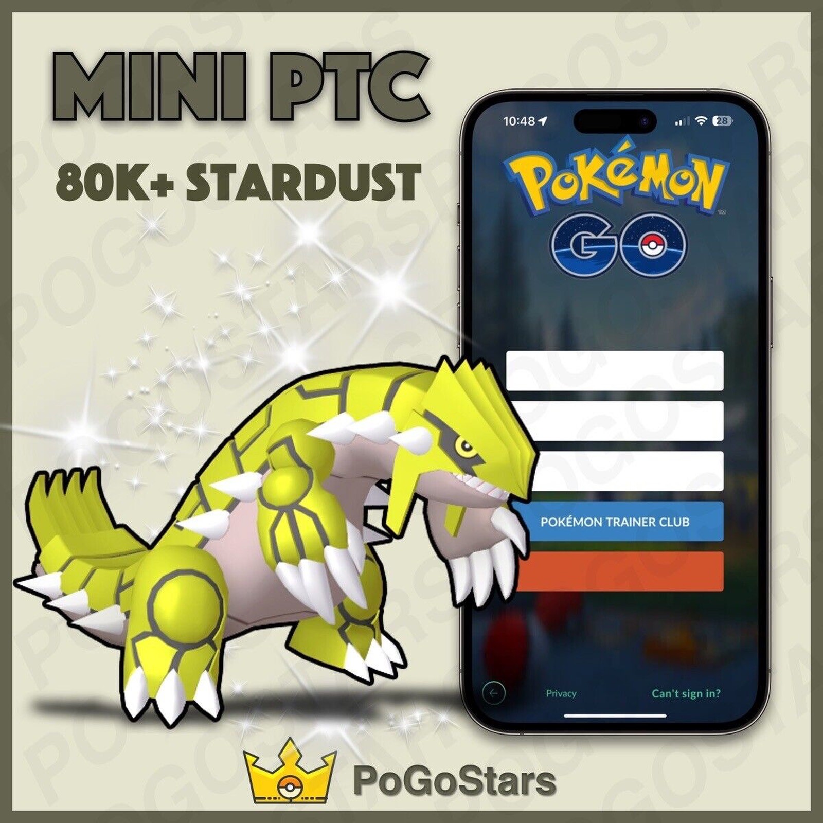 Pokémon PTC GO - Shiny Groudon - 80K Stardust✨Read Description✨