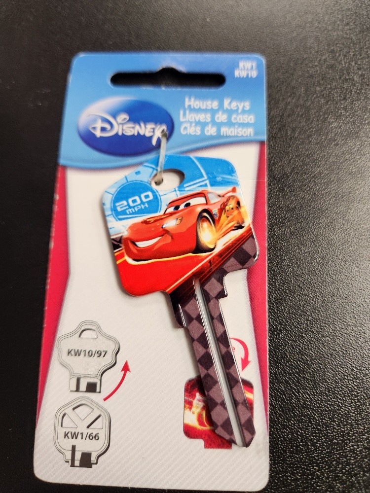 DISNEY LIGHTING MCQUEEN KWIKSET KW1/KW10 KEYBLANK - READ DETAILS BELOW