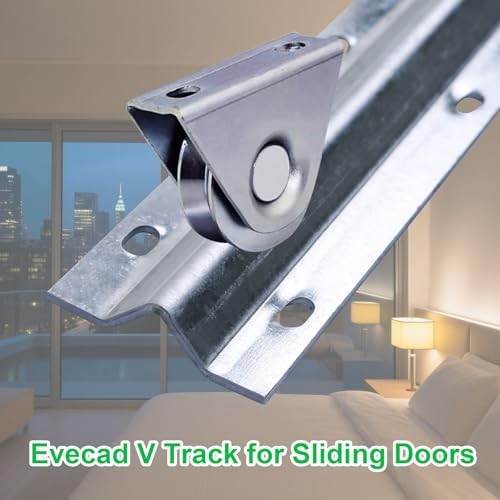 12FT Galvanized Inverted V Track Kit - 3pcs 4FT Sliding Gate Tracks & Hardware