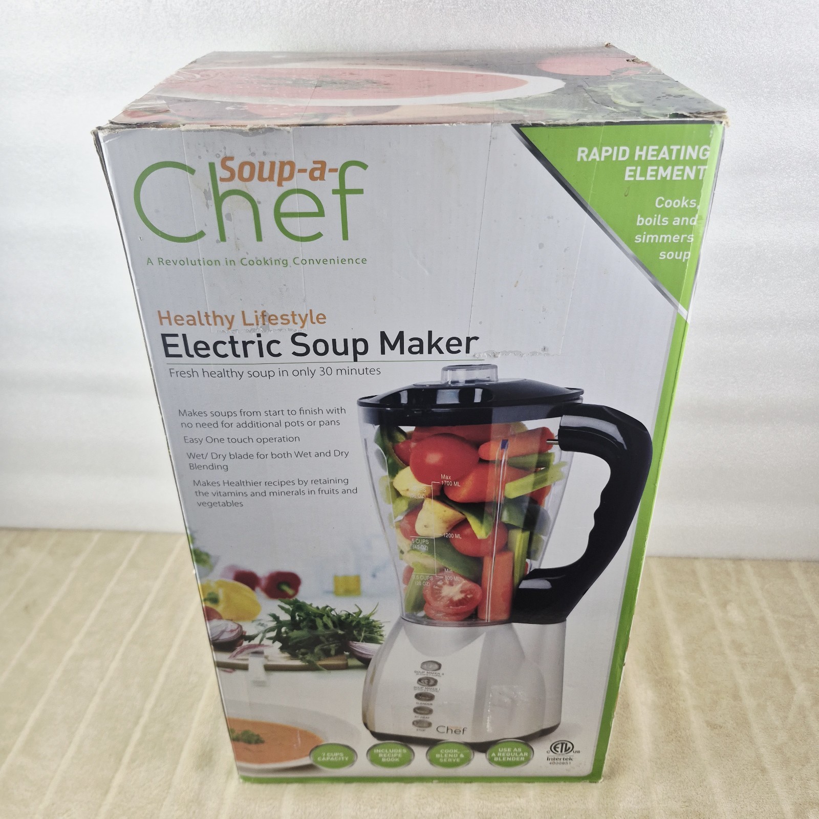 Soup-a-Chef Electric Soup Maker Blender SH-901 7 Cup New Open Box