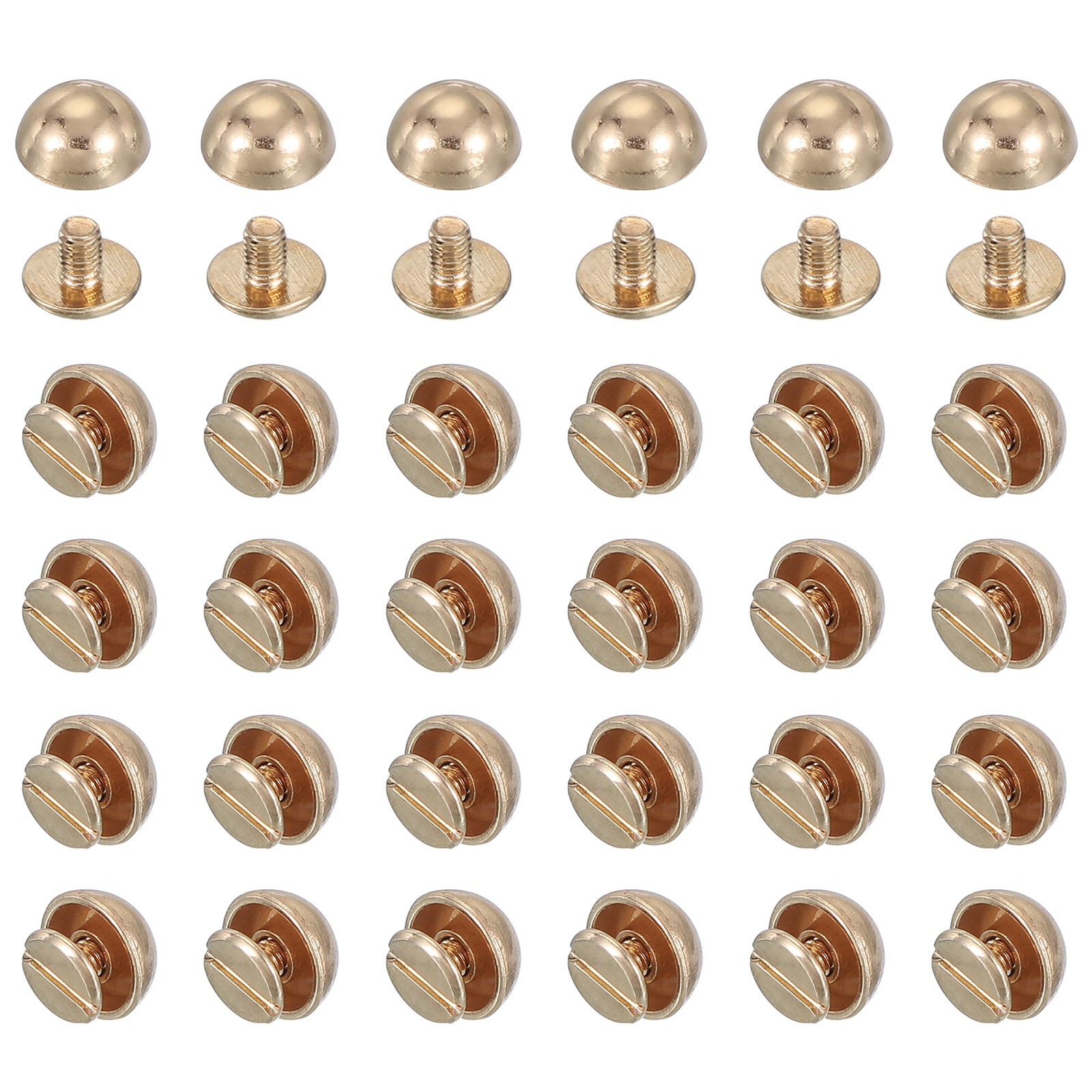 For 5/16" Dome Studs, 100 Screw Nail Sets, Light Gold