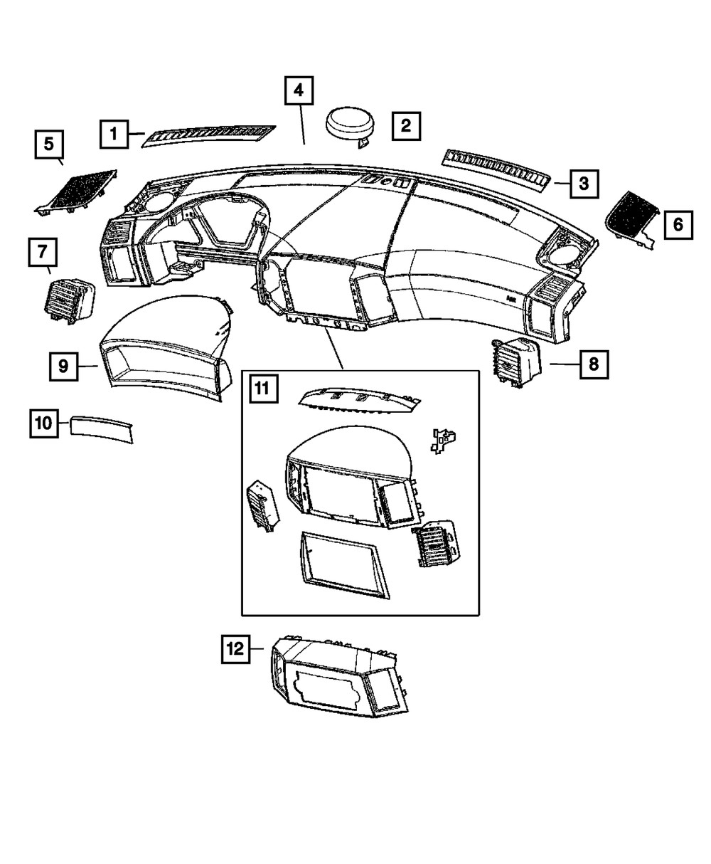 Genuine Mopar Instrument Panel Bezel 5JN301J8AP