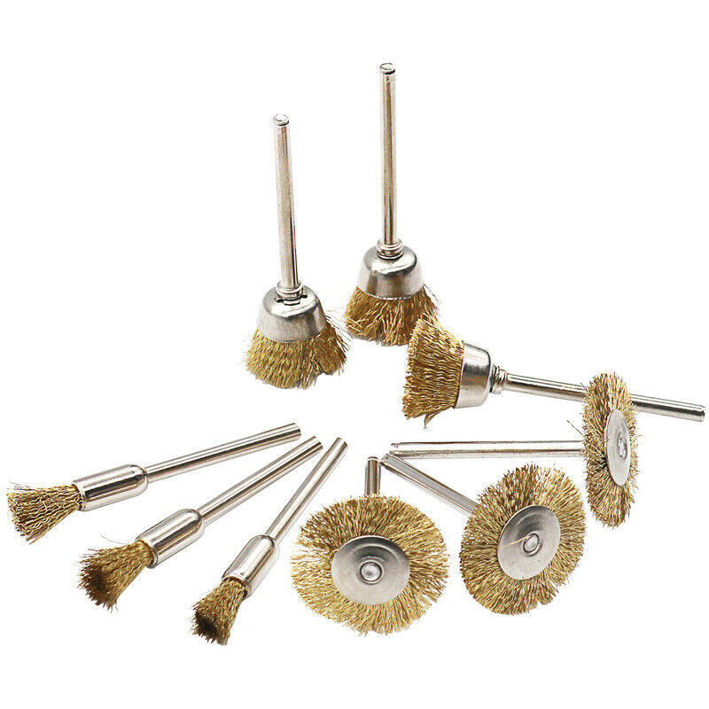 15pcs Wire Brass Brush Brushes Wheel Set Dremel Accessories for Rotary Tools
