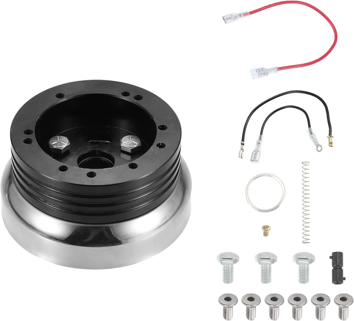 For Flaming Chevy River GM Ididit 5 & 6 Hole Steering Wheel Black Hub Adapter