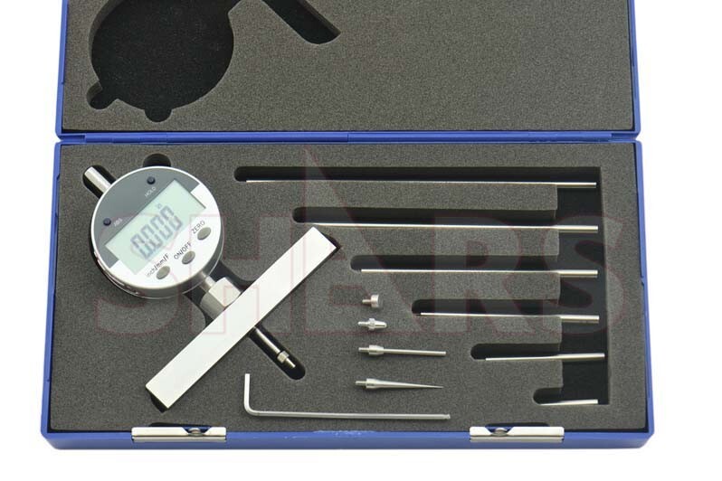 0-22" Electronic Digital Indicator Depth Gage 0.0015" In/MM/Frac. S]