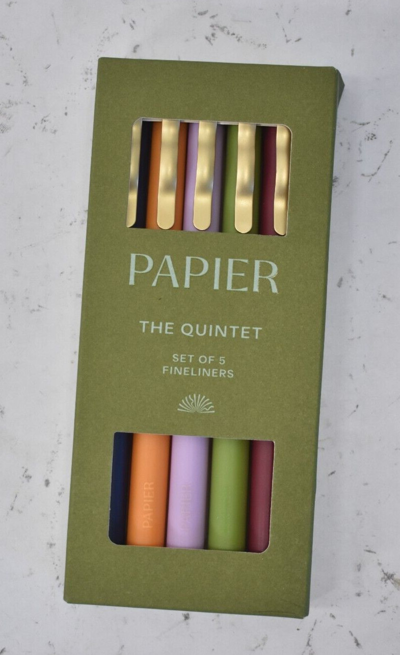 Papier The Quintet 5 Piece Fineliners Colored Pens Assorted Colors Kit Set
