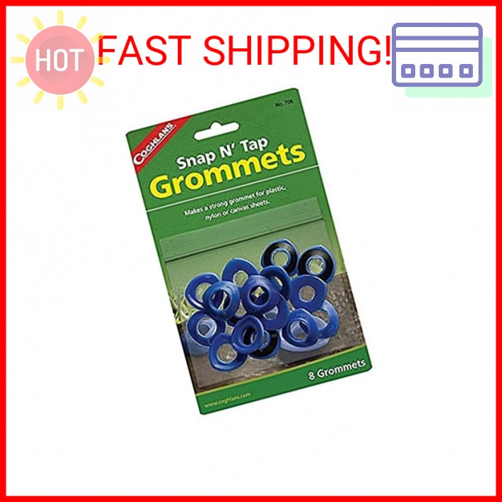 Coghlan's Snap 'n Tap Grommets, 8-Pack, Blue/Black