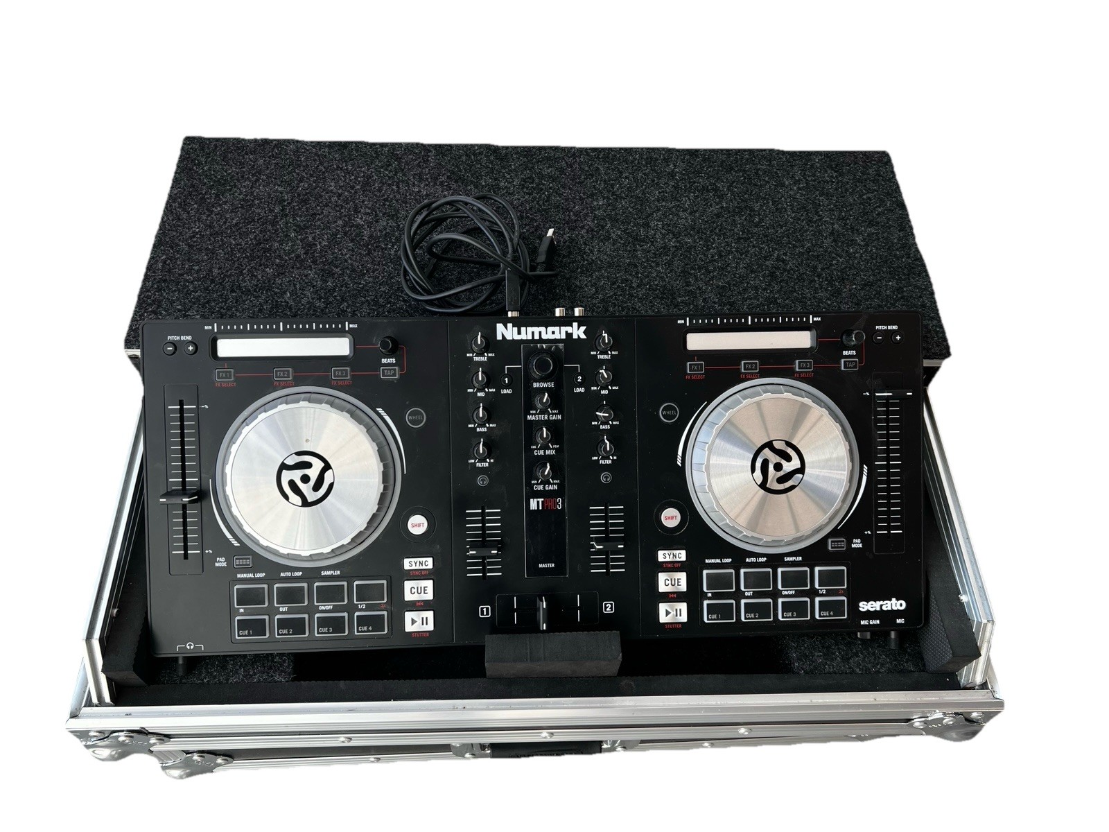 Numark Mixtrack Pro 3 Controller with Cord in Harmony Fitted Flight Case
