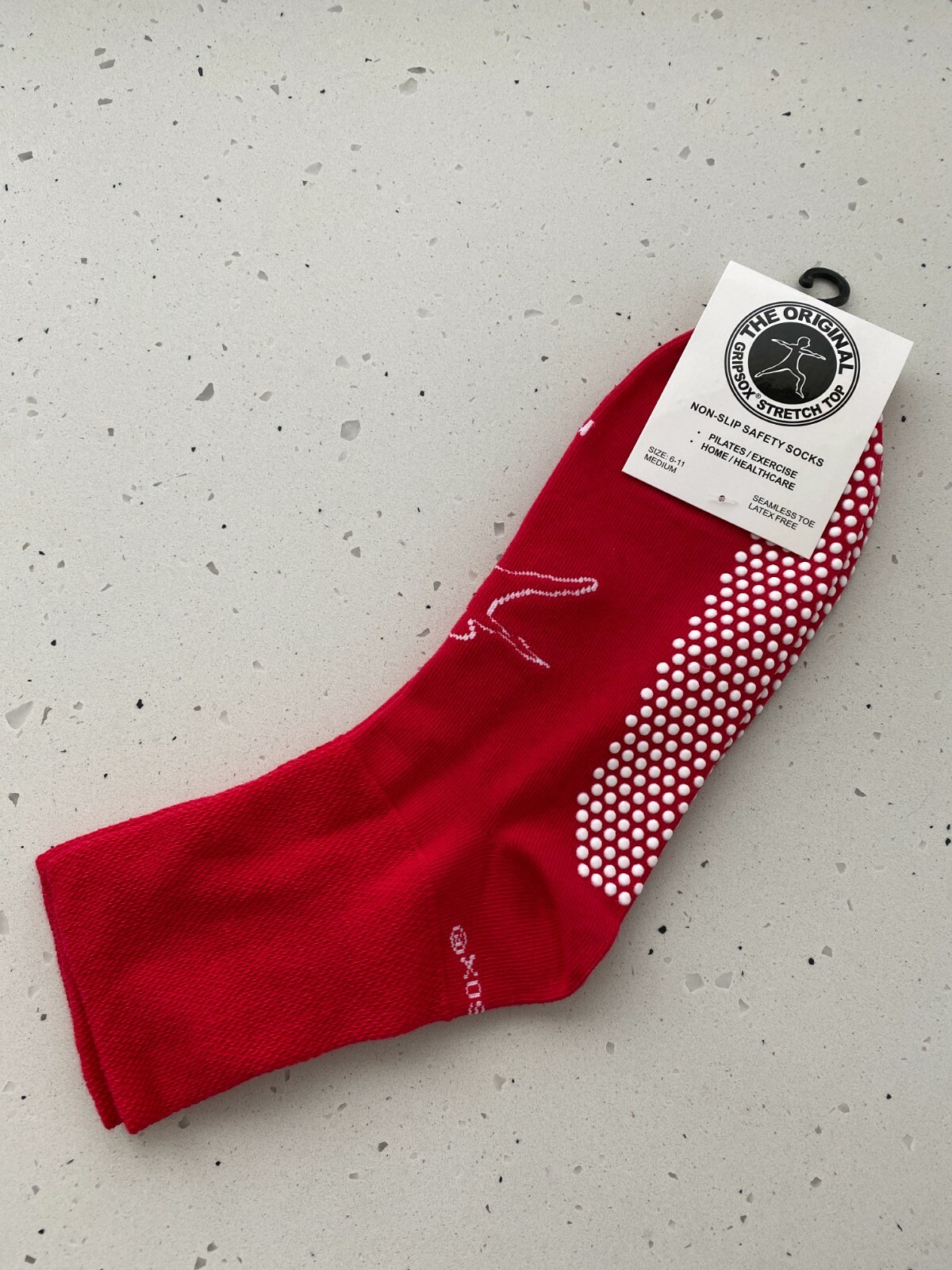 Original Gripsox Anti Non-Slip Ankle Anklet Socks, RED, Free Domestic Postage