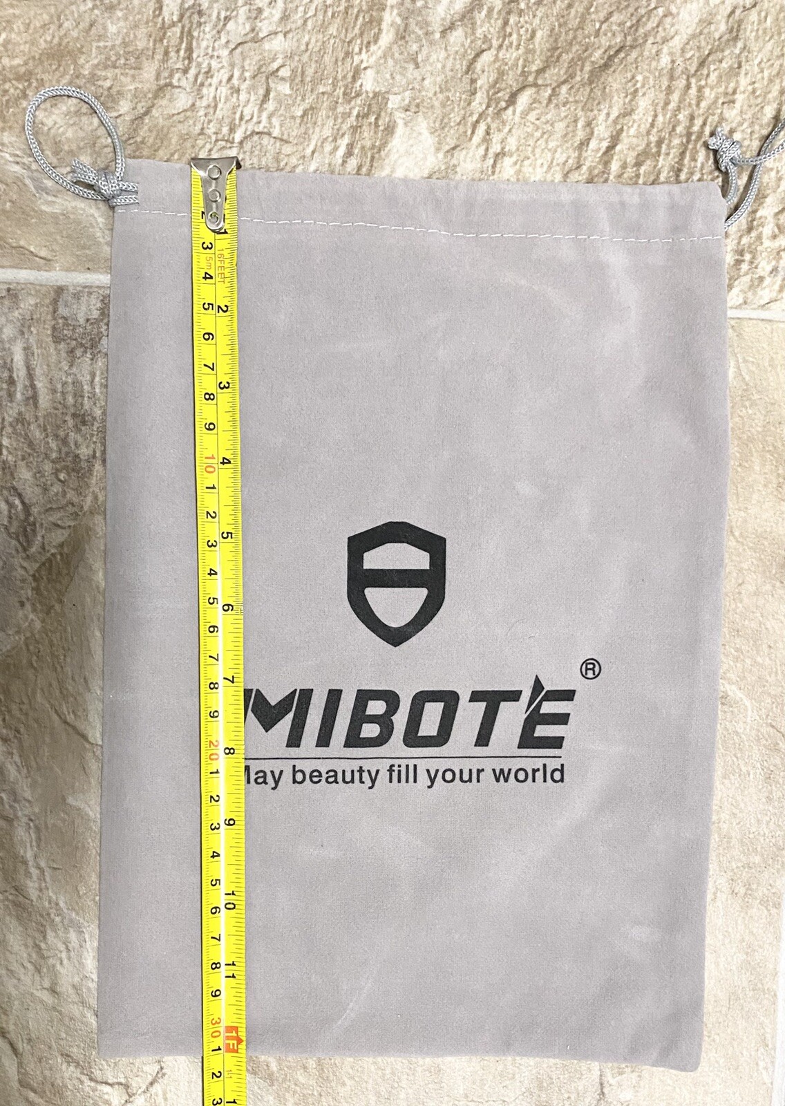 Mibote Gray Small Drawstring Dust Bag 15”x9”