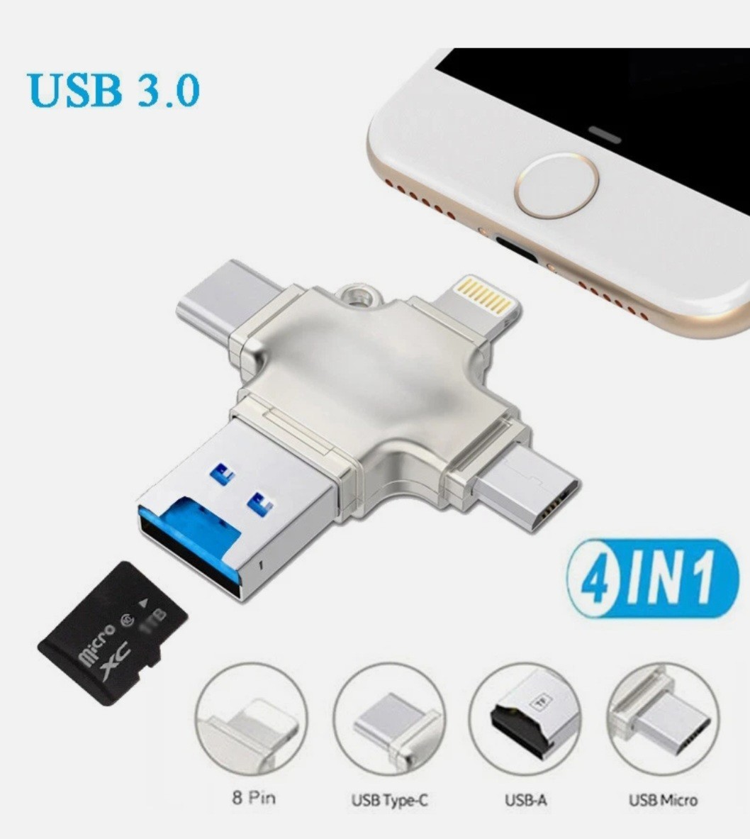 USB 3.0 TF/SD 64GB Card Adapter Flash Drive Type-C OTG iPhone&Android PC