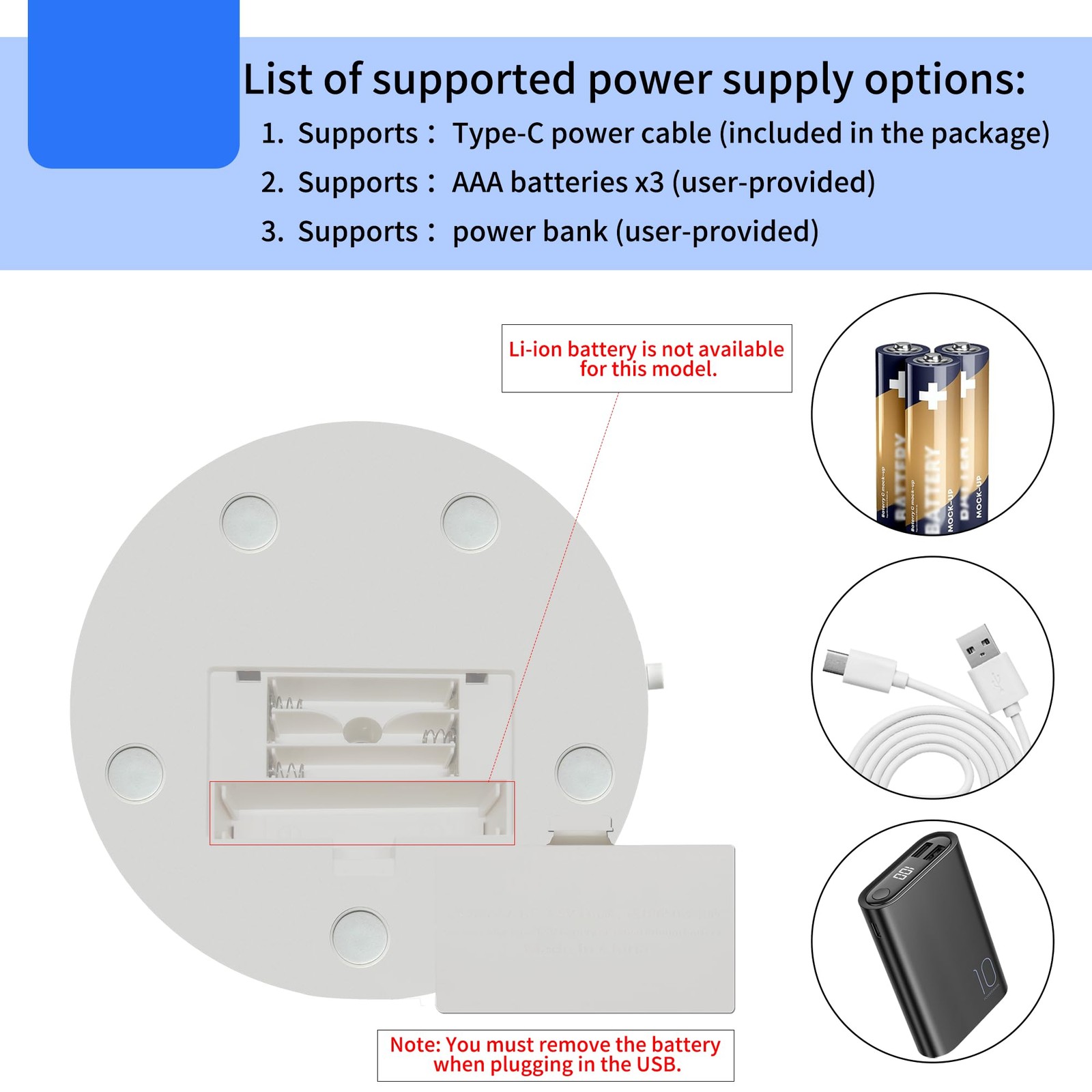 Rotating Display Stand with USB Power Cable, Mute 5.9" white